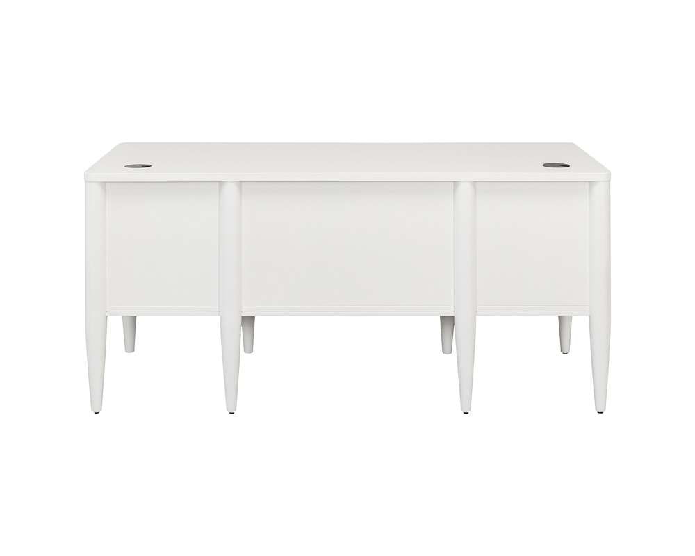 Martin Furniture - Shasta - Contemporary Half-Pedestal Desk, Office Desk, Accent Desk, White - IMSH660 veiw 3