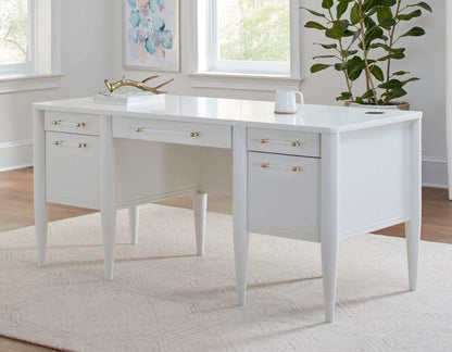 Martin Furniture - Shasta - Contemporary Half-Pedestal Desk, Office Desk, Accent Desk, White - IMSH660 veiw 6