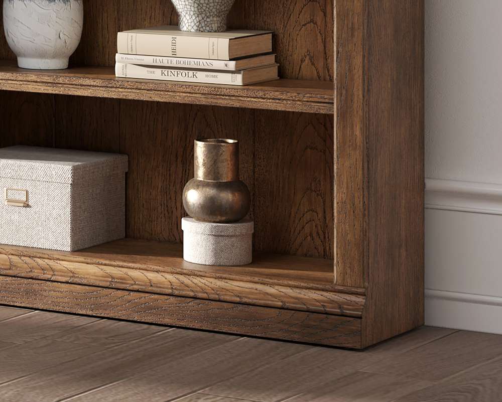 Martin Furniture - Stratton - Traditional 8 Tall Bookcase Wall With Ladder, Storage Organizer, Display Shelf Unit for Office, Living Room, Brown - IMST4094KIT2 veiw 5