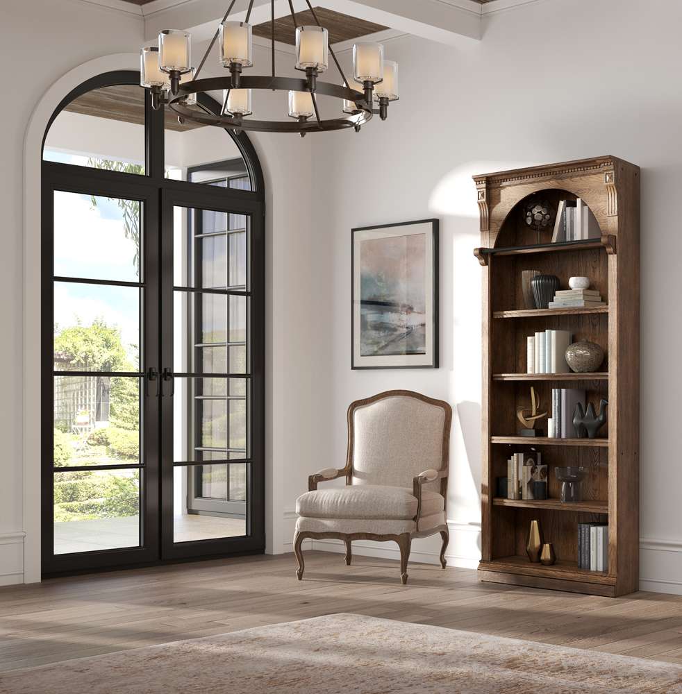 Martin Furniture - Stratton - Traditional 8 Tall Wood Bookcase, Storage Organizer, Display Shelf, Fully Assembled, Brown  - IMST4094 veiw 1