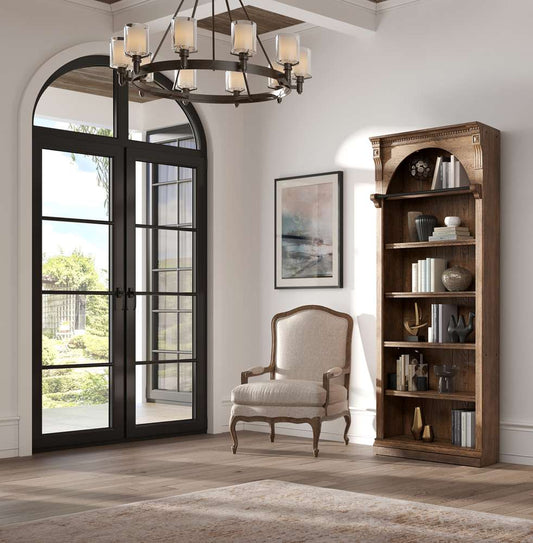 Martin Furniture - Stratton - Traditional 8 Tall Wood Bookcase, Storage Organizer, Display Shelf, Fully Assembled, Brown  - IMST4094 veiw 1