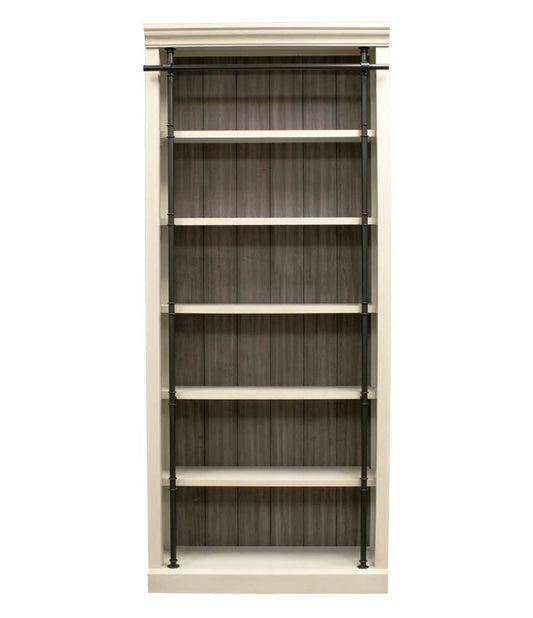 Martin Furniture - Toulouse Fully Assembled 8 Tall Bookcase, Aged Chateau White - IMTE4094W veiw 1