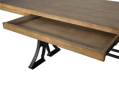 Martin Furniture - Toulouse - Rustic Writing Desk, Writing Table, Office Desk, Brown - IMTE384-KIT view 3