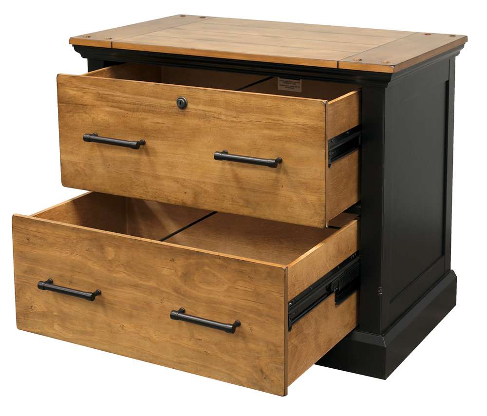Martin Furniture - Toulouse Wood Lateral File With Legal/Letter File Drawer, Black - IMTE450 veiw 3