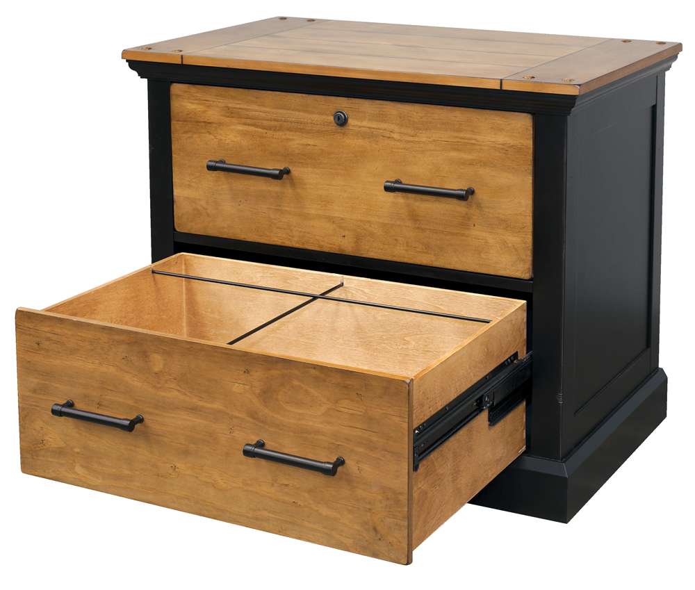 Martin Furniture - Toulouse Wood Lateral File With Legal/Letter File Drawer, Black - IMTE450 veiw 4
