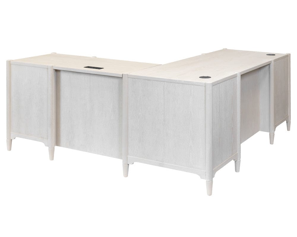 Martin Furniture - Towne - Executive Wood Double Pedestal L-Desk, Corner Table, Office Storage, White - IMTO684R-KIT view 2