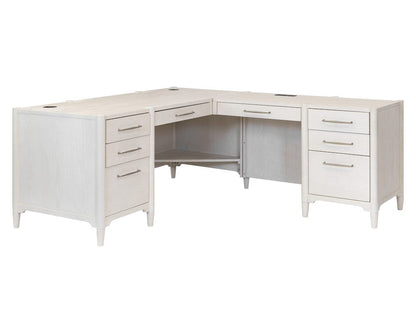 Martin Furniture - Towne - Executive Wood Double Pedestal L-Desk, Corner Table, Office Storage, White - IMTO684R-KIT view 8