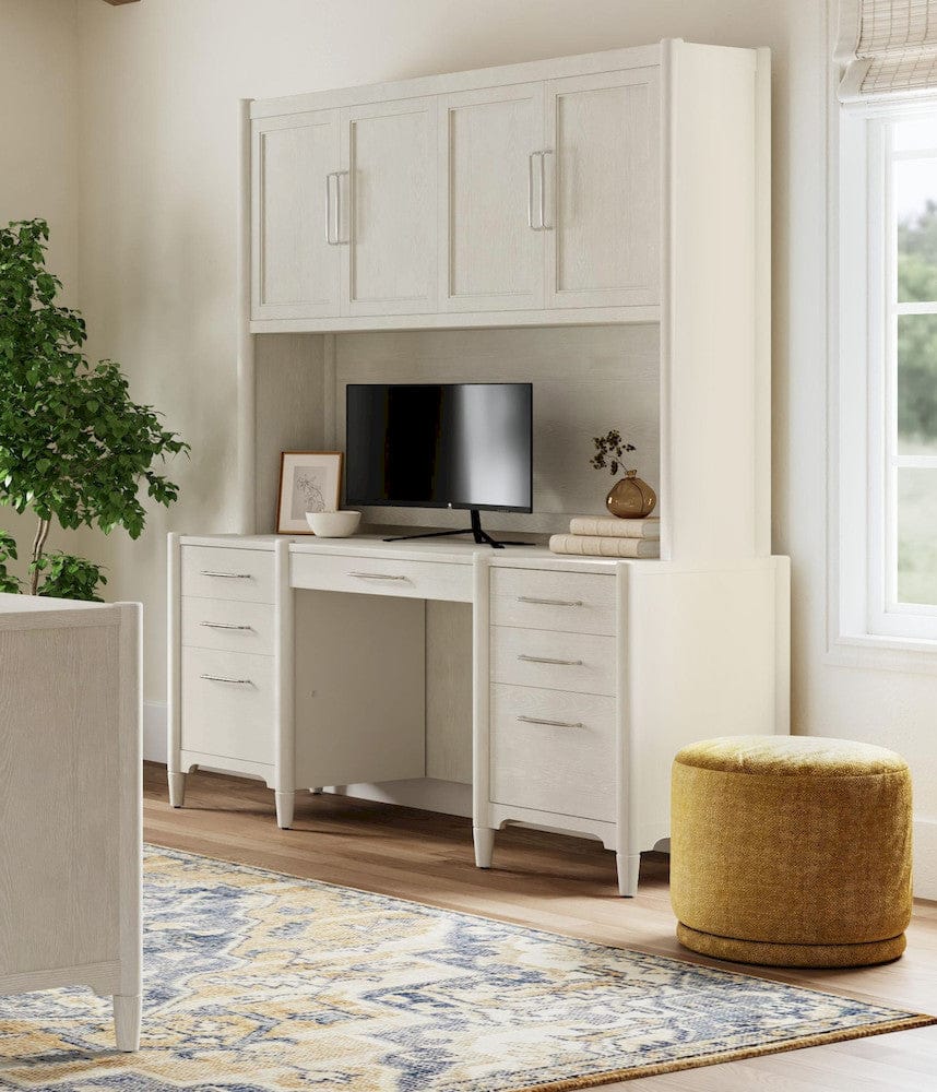Martin Furniture - Towne - Modern Wood Desk with Hutch, Office Storage, Writing Table with Cabinet, Fully Assembled, White - IMTO682-689KIT view 1