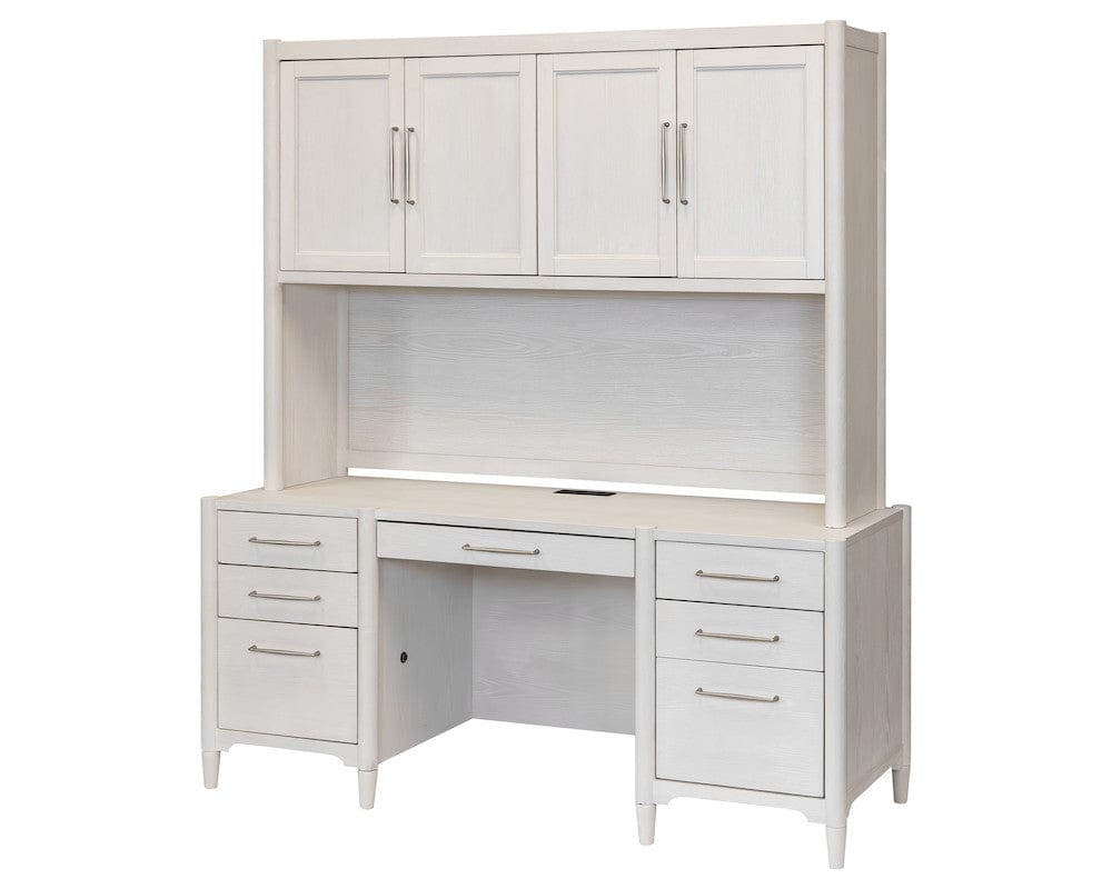 Martin Furniture - Towne - Modern Wood Desk with Hutch, Office Storage, Writing Table with Cabinet, Fully Assembled, White - IMTO682-689KIT view 3