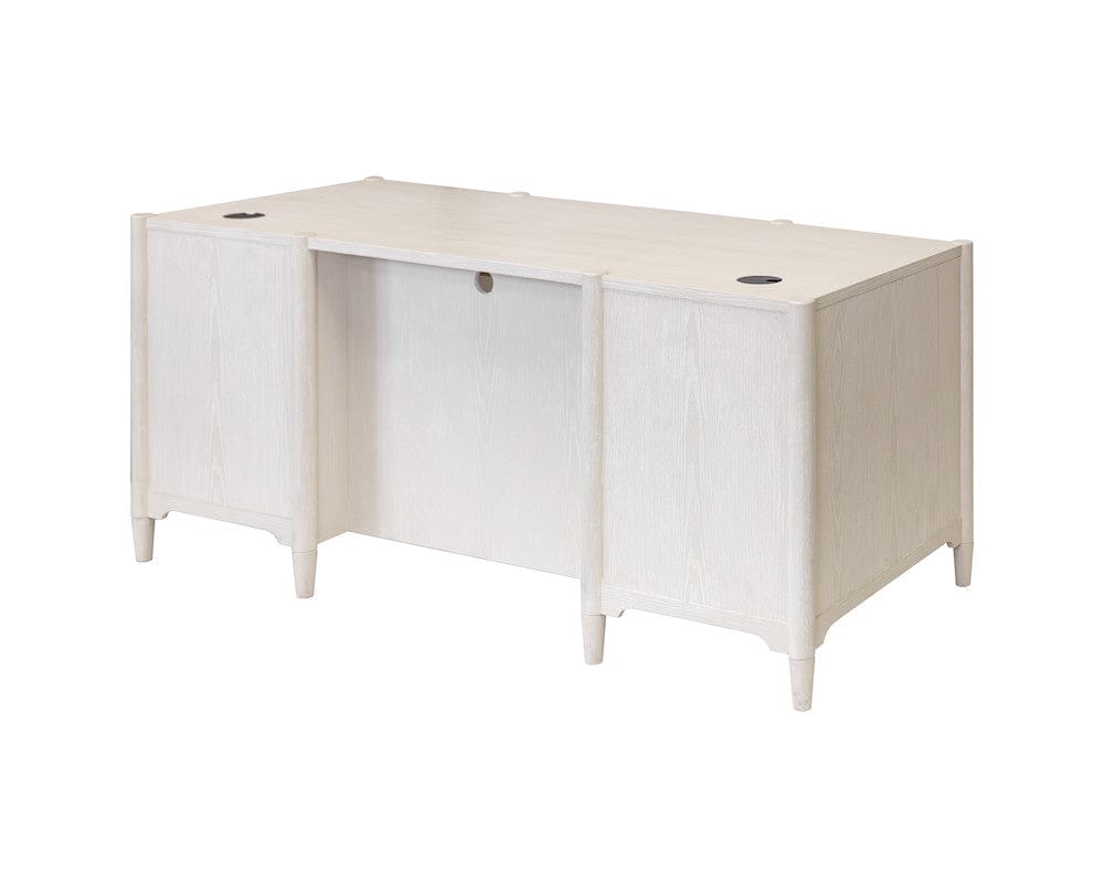 Martin Furniture - Towne - Modern Wood Double Pedestal Executive Desk, Writing Table, Office Storage, Fully Assembled, White - IMTO680 view 2