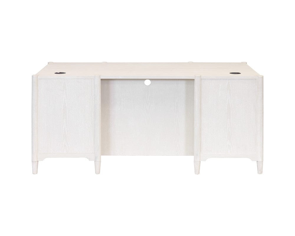 Martin Furniture - Towne - Modern Wood Double Pedestal Executive Desk, Writing Table, Office Storage, Fully Assembled, White - IMTO680 view 3