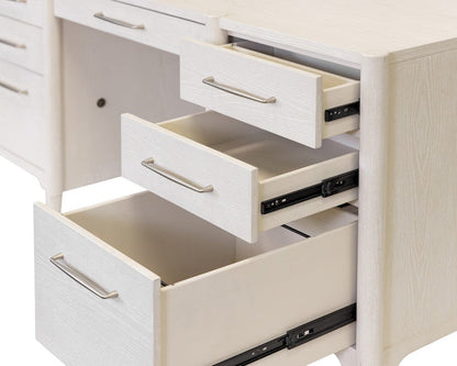 Martin Furniture - Towne - Modern Wood Double Pedestal Executive Desk, Writing Table, Office Storage, Fully Assembled, White - IMTO680 view 5