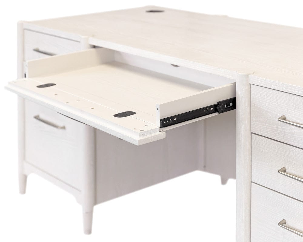 Martin Furniture - Towne - Modern Wood Double Pedestal Executive Desk, Writing Table, Office Storage, Fully Assembled, White - IMTO680 view 9