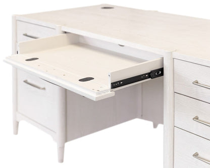 Martin Furniture - Towne - Modern Wood Double Pedestal Executive Desk, Writing Table, Office Storage, Fully Assembled, White - IMTO680 view 9
