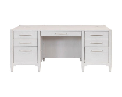 Martin Furniture - Towne - Modern Wood Double Pedestal Executive Desk, Writing Table, Office Storage, Fully Assembled, White - IMTO680 view 11