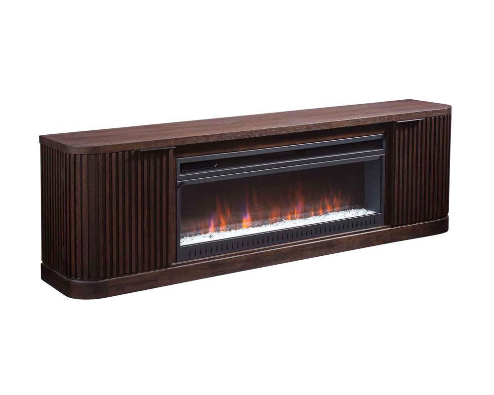 Martin Furniture - Tulane Contemporary 76in Fireplace Console, Entertainment Storage, TV Stand, Fully Assembled, Brown - IMTU370FP veiw 1