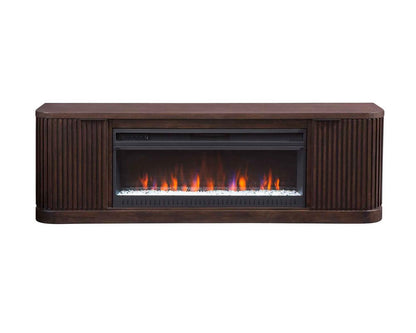Martin Furniture - Tulane Contemporary 76in Fireplace Console, Entertainment Storage, TV Stand, Fully Assembled, Brown - IMTU370FP veiw 2