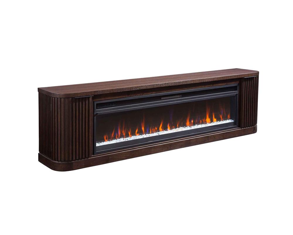 Martin Furniture - Tulane Contemporary 84in Fireplace Console, Entertainment Storage, TV Stand, Fully Assembled, Brown - IMTU380FP veiw 1