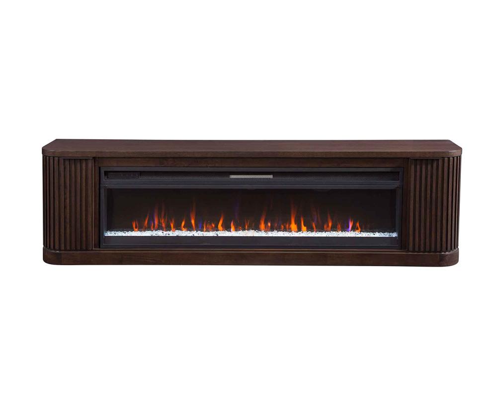 Martin Furniture - Tulane Contemporary 84in Fireplace Console, Entertainment Storage, TV Stand, Fully Assembled, Brown - IMTU380FP veiw 2