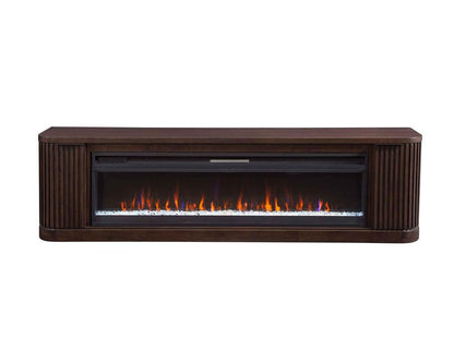 Martin Furniture - Tulane Contemporary 84in Fireplace Console, Entertainment Storage, TV Stand, Fully Assembled, Brown - IMTU380FP veiw 2