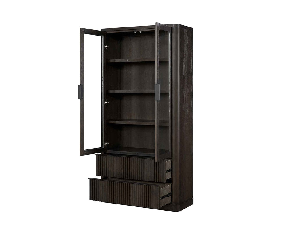 Martin Furniture - Tulane Contemporary Style, Wood Dining Display Cabinet, Dining Storage Cabinet, Fully Assembled, Brown - IMTU3876 veiw 3