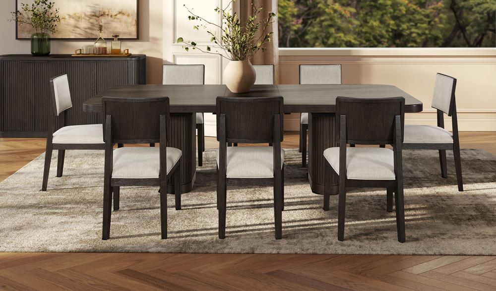 Martin Furniture - Tulane Contemporary Style, Wood Rectangular Extension Kitchen Dining Table with Eight Chairs, Brown - IMTU8442KIT9 veiw 1