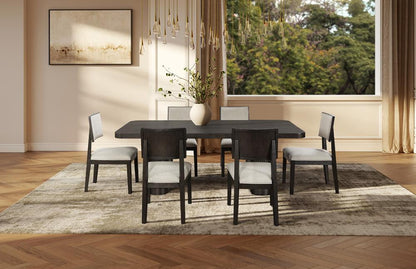 Martin Furniture - Tulane Contemporary Style, Wood Rectangular Extension Kitchen Dining Table with Six Chairs, Brown - IMTU8442KIT7 veiw 1