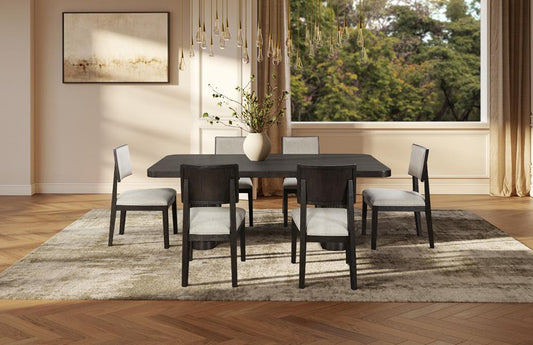 Martin Furniture - Tulane Contemporary Style, Wood Rectangular Extension Kitchen Dining Table with Six Chairs, Brown - IMTU8442KIT7 veiw 1