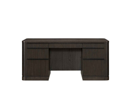 Martin Furniture - Tulane Double Pedestal Desk, Pedestal Desk, Writing Desk, Executive Writing Desk, Writing Table, Office Desk, Brown - IMTU680 veiw 2