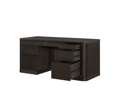 Martin Furniture - Tulane Double Pedestal Desk, Pedestal Desk, Writing Desk, Executive Writing Desk, Writing Table, Office Desk, Brown - IMTU680 veiw 4
