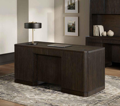 Martin Furniture - Tulane Double Pedestal Desk, Pedestal Desk, Writing Desk, Executive Writing Desk, Writing Table, Office Desk, Brown - IMTU680 veiw 9