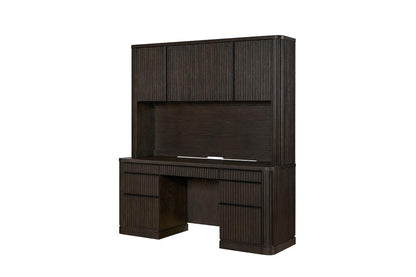 Martin Furniture - Tulane Executive Credenza and Hutch, Office Desk, Fully Assembled, Brown - IMTU682-689KIT view 2