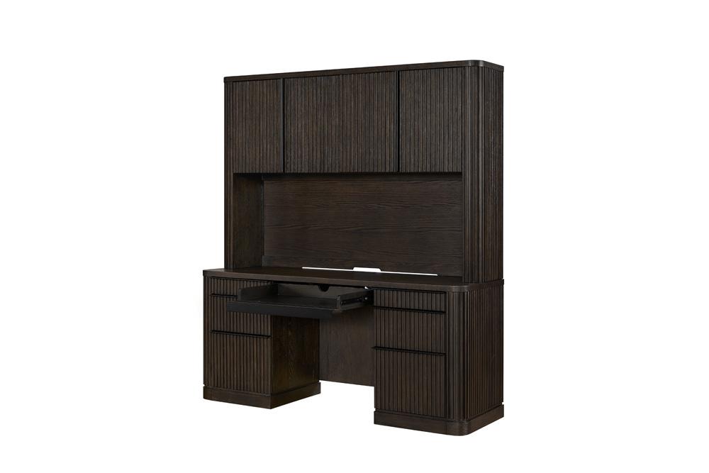 Martin Furniture - Tulane Executive Credenza and Hutch, Office Desk, Fully Assembled, Brown - IMTU682-689KIT veiw 4