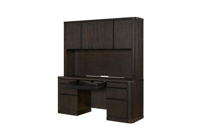 Martin Furniture - Tulane Executive Credenza and Hutch, Office Desk, Fully Assembled, Brown - IMTU682-689KIT veiw 4