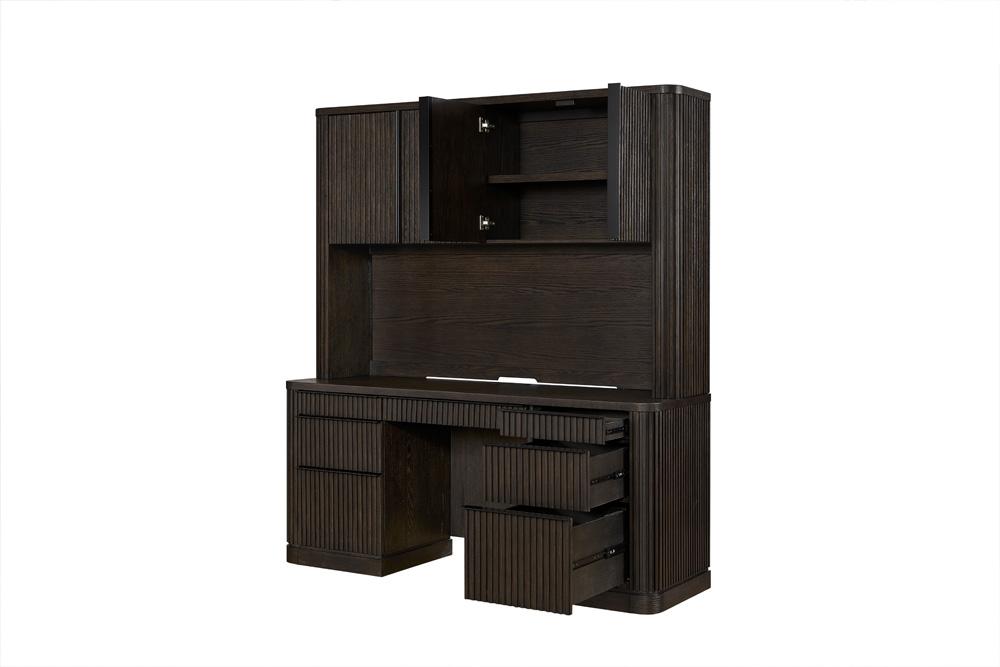 Martin Furniture - Tulane Executive Credenza and Hutch, Office Desk, Fully Assembled, Brown - IMTU682-689KIT veiw 6