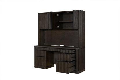 Martin Furniture - Tulane Executive Credenza and Hutch, Office Desk, Fully Assembled, Brown - IMTU682-689KIT veiw 6