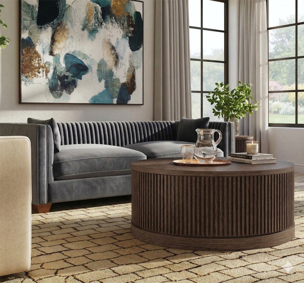 Martin Furniture - Tulane - Modern Round Coffee Table, Side Table, Cocktail Stand, Fully Assembled, Brown - IMTU4218 view 5