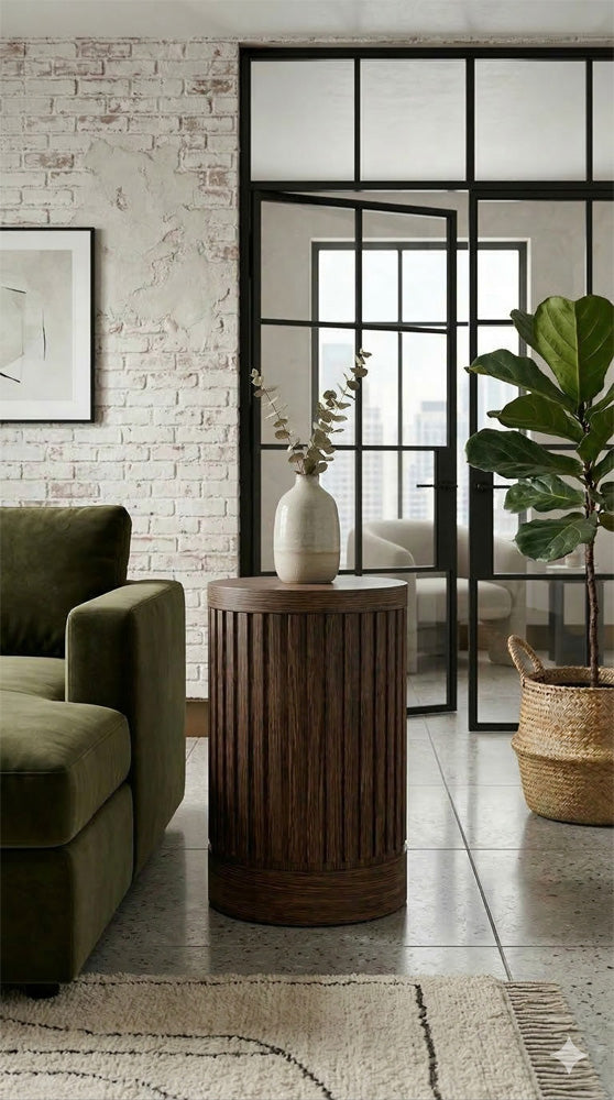 Martin Furniture - Tulane - Modern Round Pedestal Table, Side Table, Cocktail Stand, Fully Assembled, Brown - IMTU1224 view 5