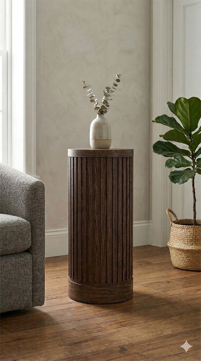 Martin Furniture - Tulane - Modern Round Pedestal Table, Side Table, Cocktail Stand, Fully Assembled, Brown - IMTU1230 view 4