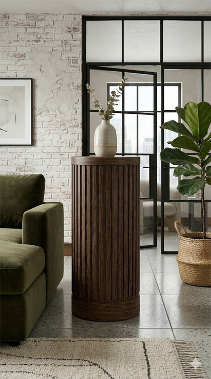 Martin Furniture - Tulane - Modern Round Pedestal Table, Side Table, Cocktail Stand, Fully Assembled, Brown - IMTU1236 view 4