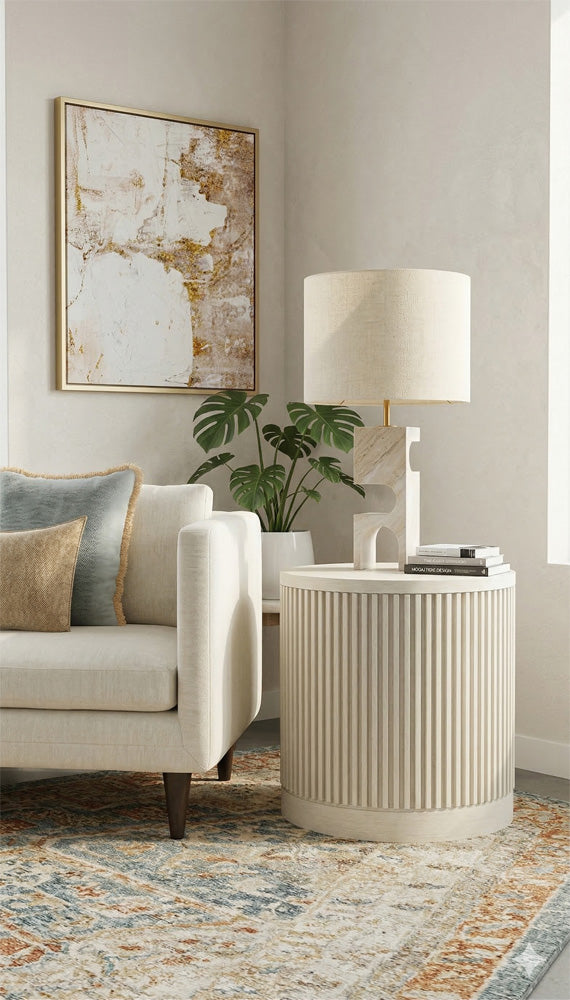 Martin Furniture - Tulane - Modern Round Pedestal Table, Side Table, Cocktail Stand, Fully Assembled, White - IMTU2424W view 6