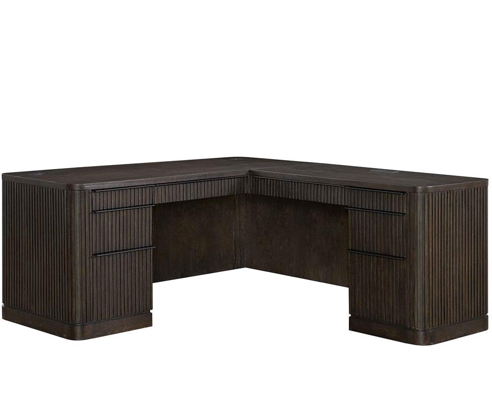 Martin Furniture - Tulane Pedestal L-Desk, Pedestal Desk, Office Desk, Brown - IMTU684R-KIT veiw 1