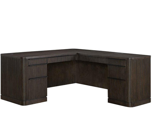 Martin Furniture - Tulane Pedestal L-Desk, Pedestal Desk, Office Desk, Brown - IMTU684R-KIT veiw 1