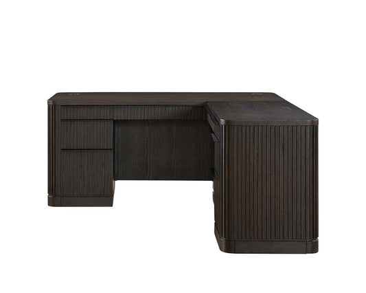Martin Furniture - Tulane Pedestal L-Desk, Pedestal Desk, Office Desk, Brown - IMTU684R-KIT veiw 2