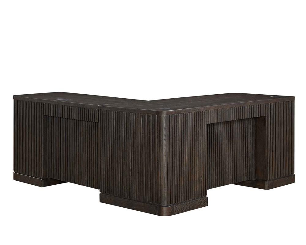 Martin Furniture - Tulane Pedestal L-Desk, Pedestal Desk, Office Desk, Brown - IMTU684R-KIT veiw 3