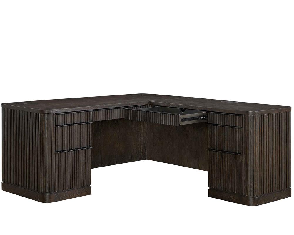 Martin Furniture - Tulane Pedestal L-Desk, Pedestal Desk, Office Desk, Brown - IMTU684R-KIT veiw 4