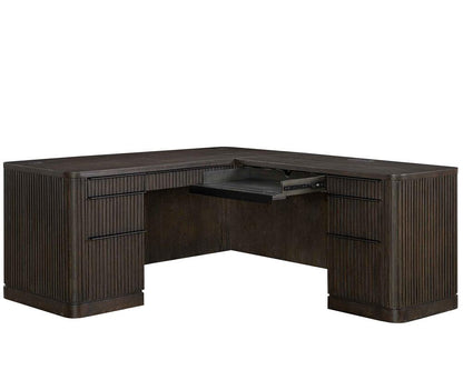 Martin Furniture - Tulane Pedestal L-Desk, Pedestal Desk, Office Desk, Brown - IMTU684R-KIT veiw 5