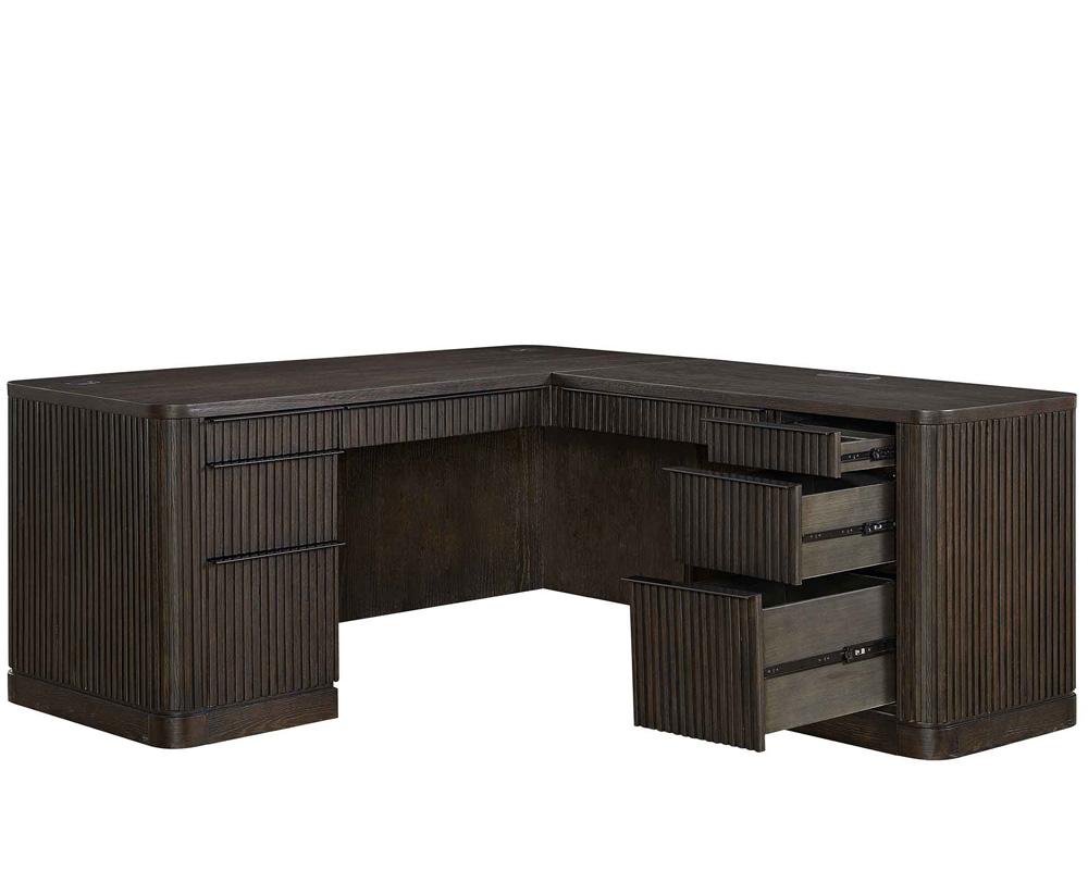 Martin Furniture - Tulane Pedestal L-Desk, Pedestal Desk, Office Desk, Brown - IMTU684R-KIT veiw 6