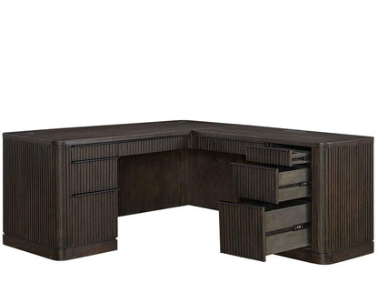 Martin Furniture - Tulane Pedestal L-Desk, Pedestal Desk, Office Desk, Brown - IMTU684R-KIT veiw 6