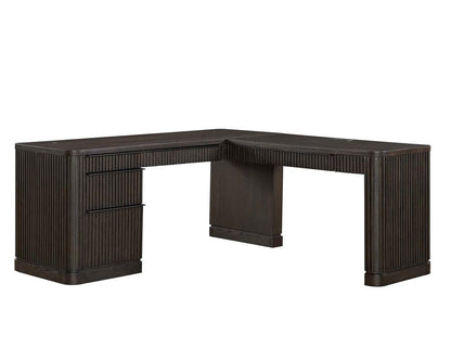 Martin Furniture - Tulane Pedestal L-Desk, Pedestal L-Desk with Open Return, Pedestal Desk, Office Desk, Brown - IMTU684 veiw 1